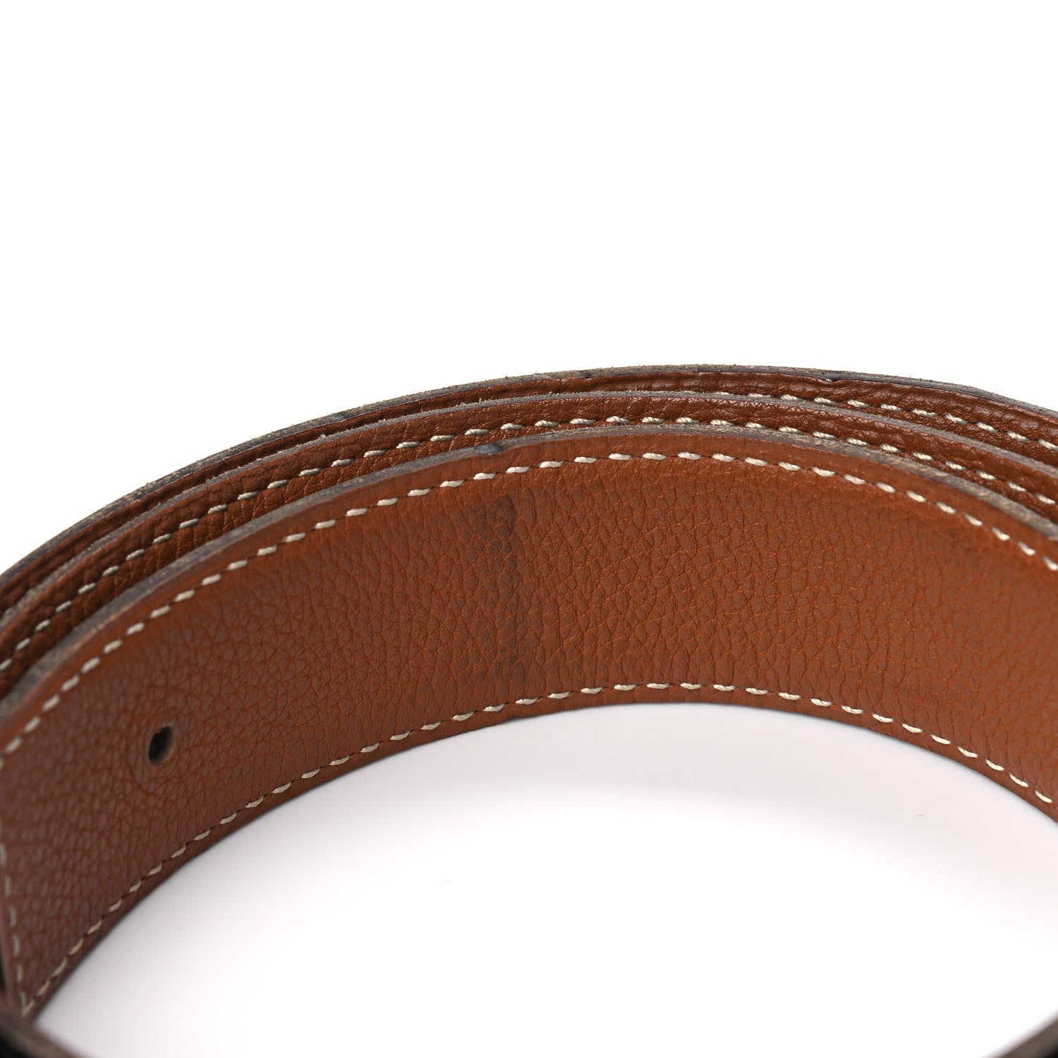 Hermes Box Togo 32mm Belt Strap 75 Black Gold 5 of 9