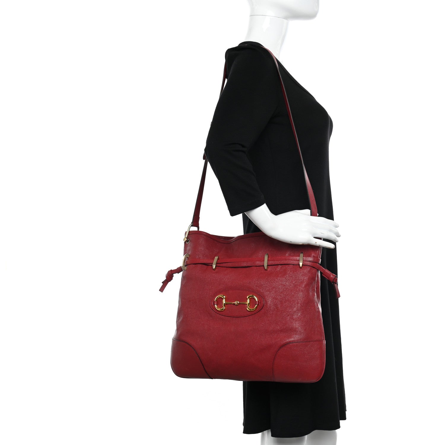 Gucci Sakai Be Green Calfskin Horsebit 1955 Cinch Top Messenger Bag New Cherry Red 2 of 10