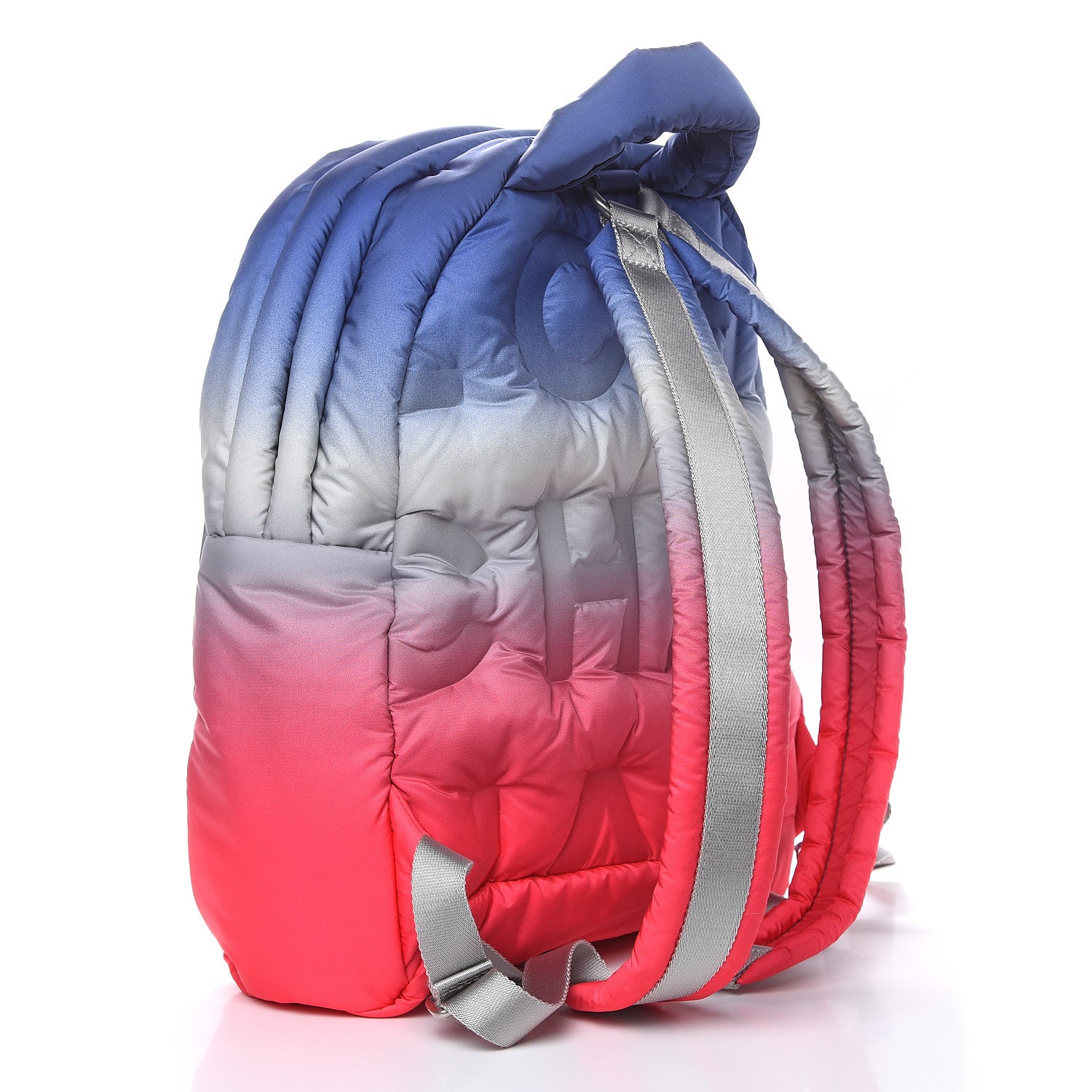 Chanel Nylon Embossed Small Doudoune Backpack Pink Blue White 3 of 9