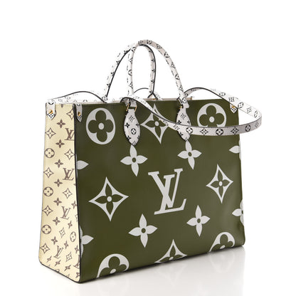 Louis Vuitton Monogram Giant Onthego GM Kaki Beige 3 of 9
