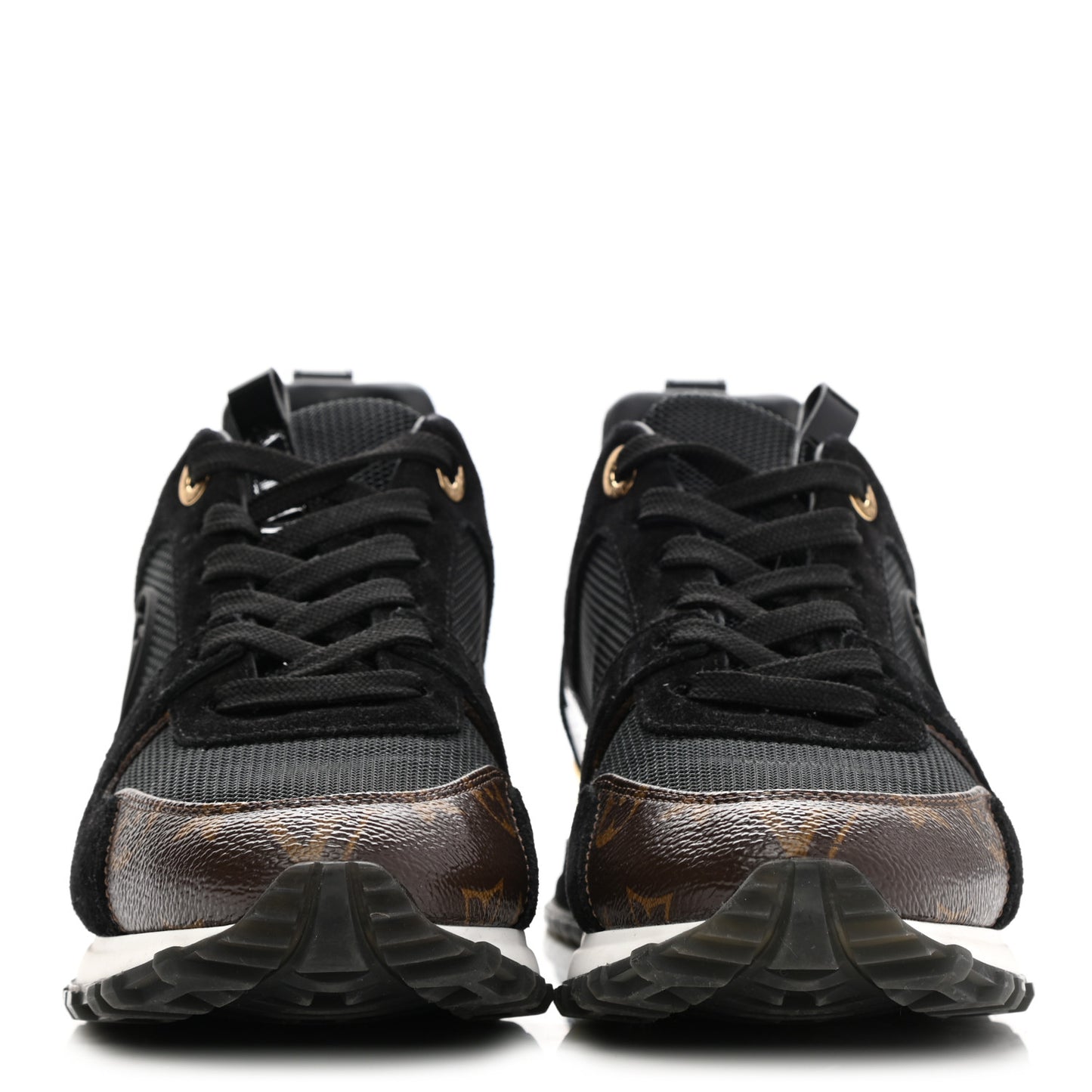 Suede Monogram Run Away Sneakers 38 Black