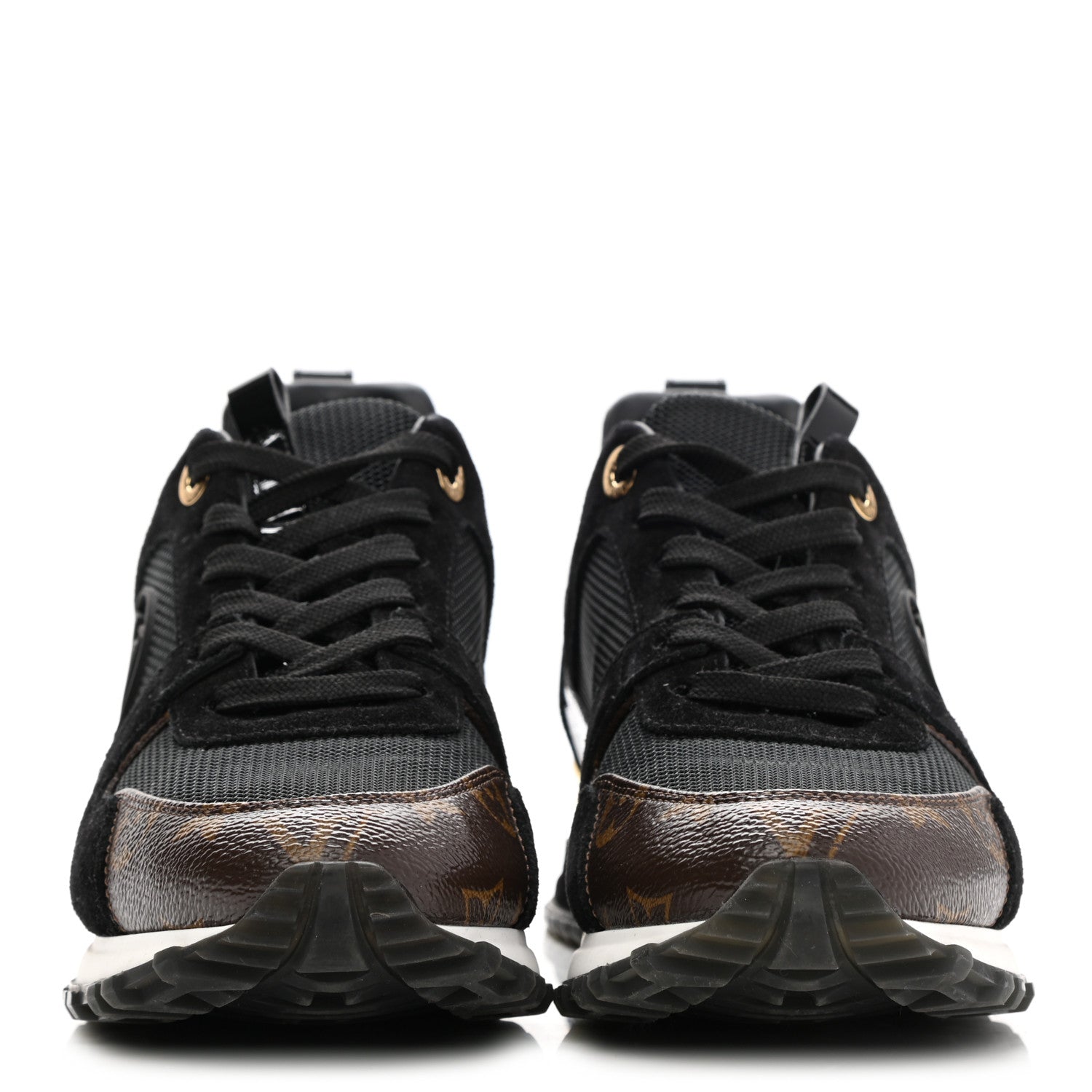 Louis Vuitton Suede Monogram Run Away Sneakers 38 Black 2 of 9
