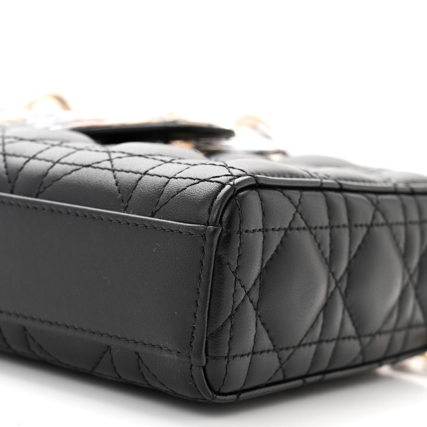 Lambskin Cannage Medium Lady D-Joy Black