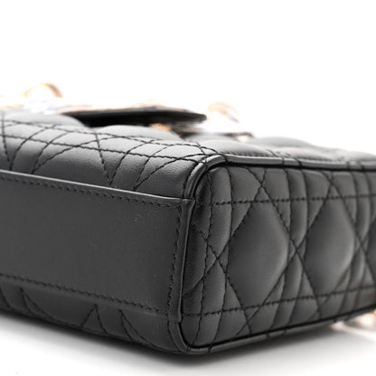 Christian Dior Lambskin Cannage Medium Lady D-Joy Black 9 of 10