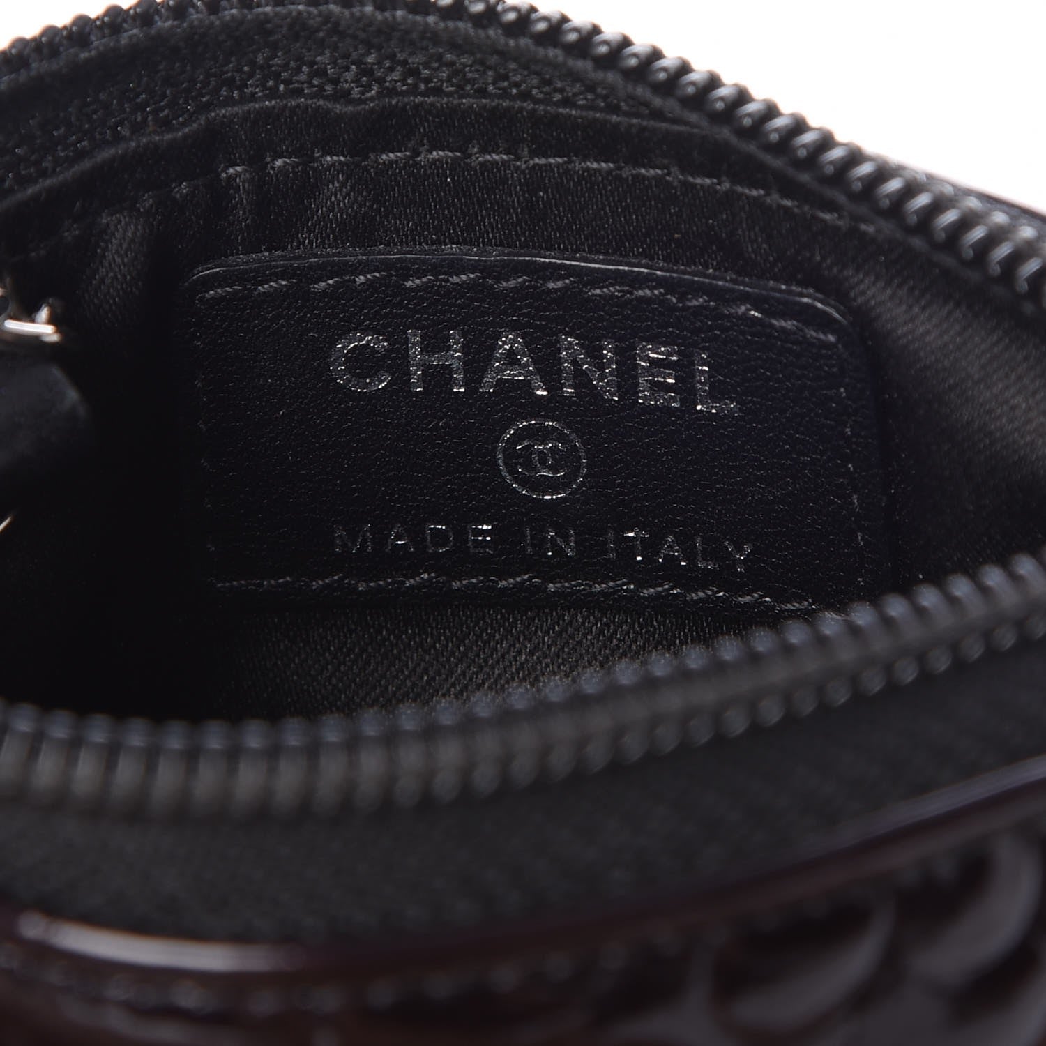 Chanel Patent Camellia Embossed Key Holder Case Black 6 of 7
