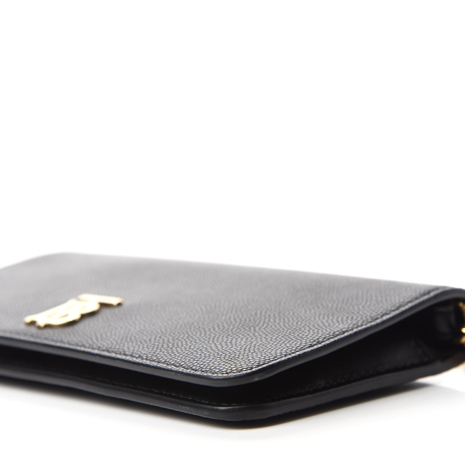 Burberry Grainy Calfskin Rowe TB Phone Wallet On Chain Black 7 of 11