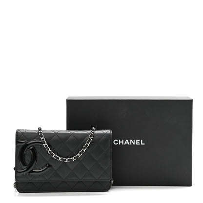Chanel Calfskin Quilted Cambon Wallet On Chain WOC Black 11 of 11