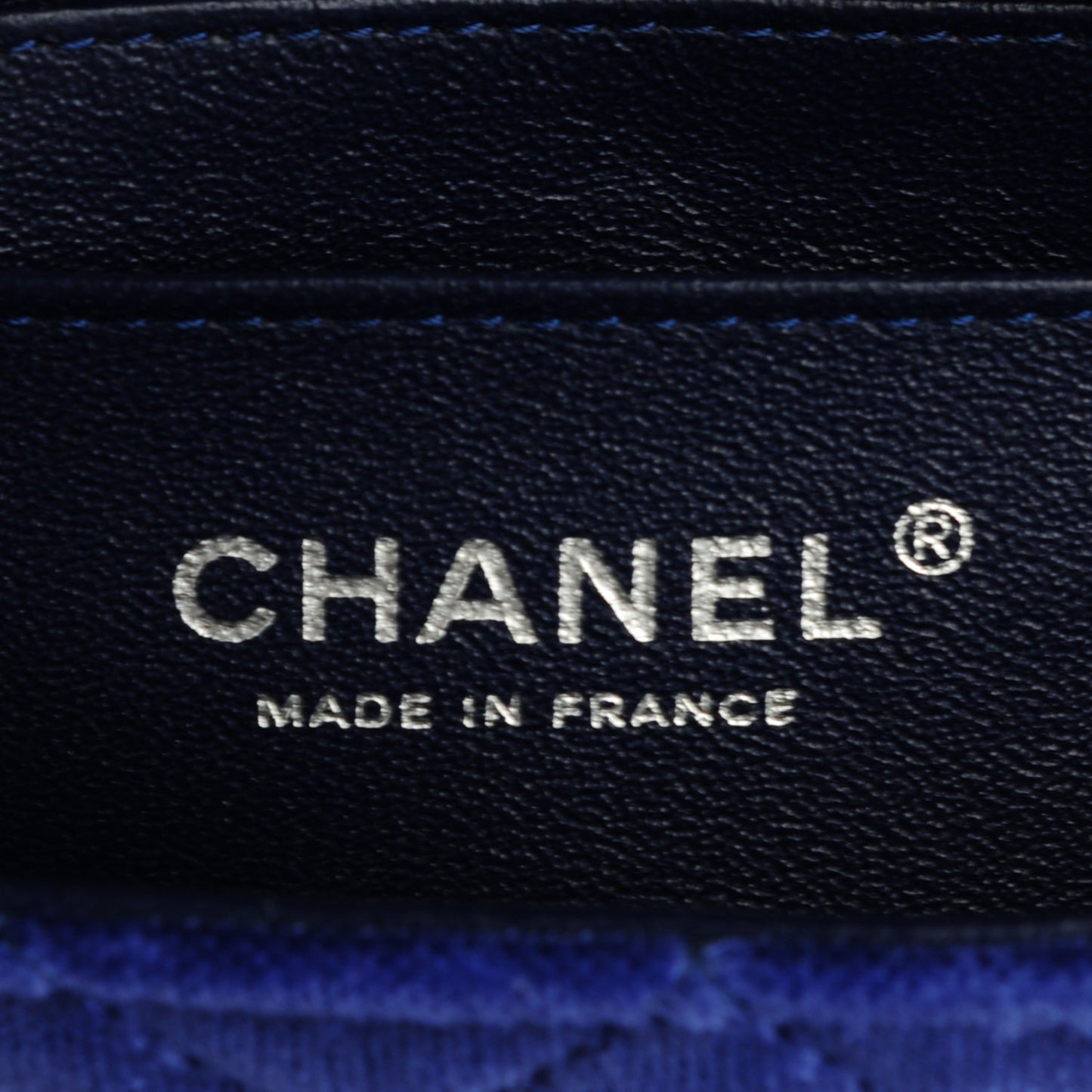 Velvet Quilted Mini Rectangular Flap Blue