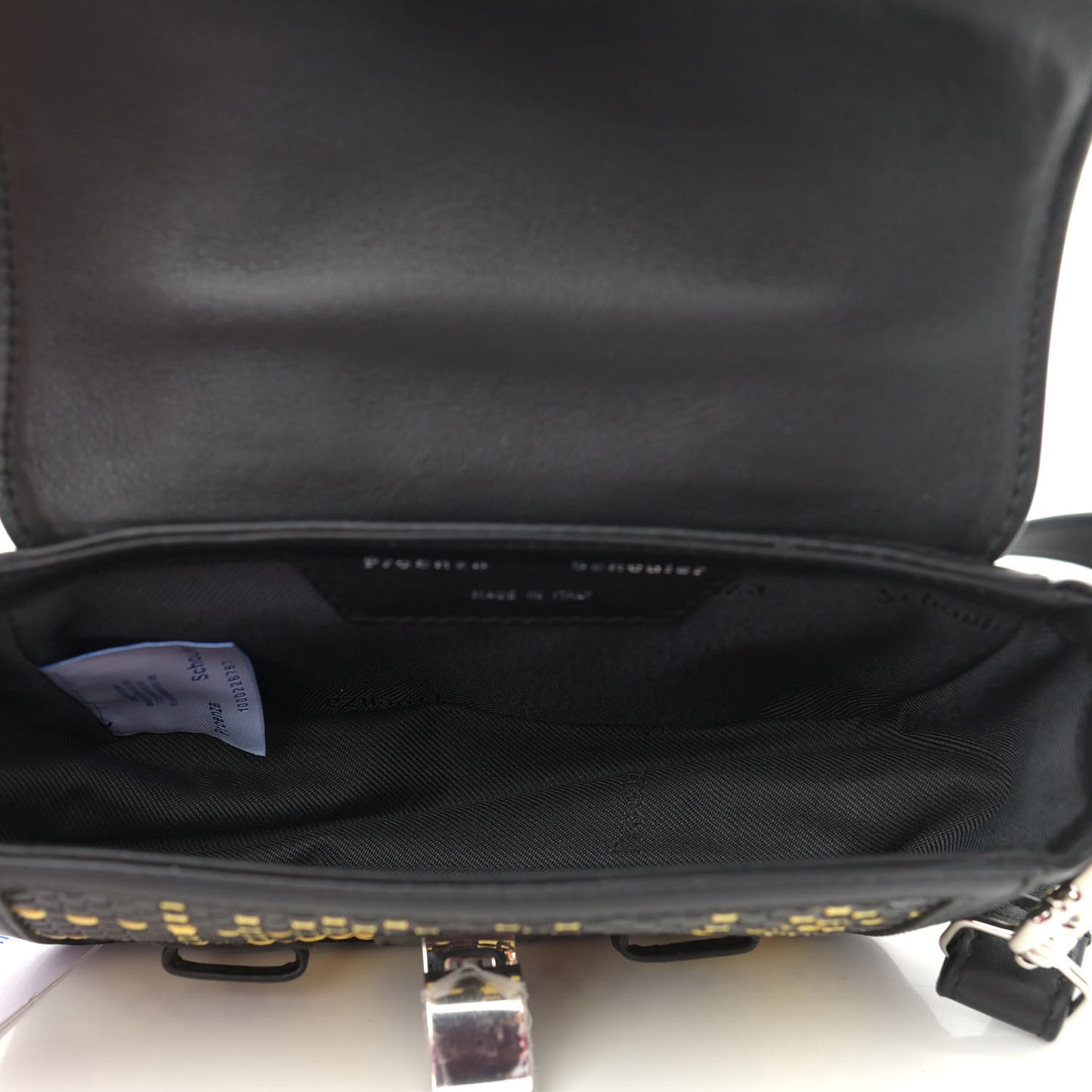 Lambskin Woven Plaid Micro PS1 Satchel Black Butter Toast