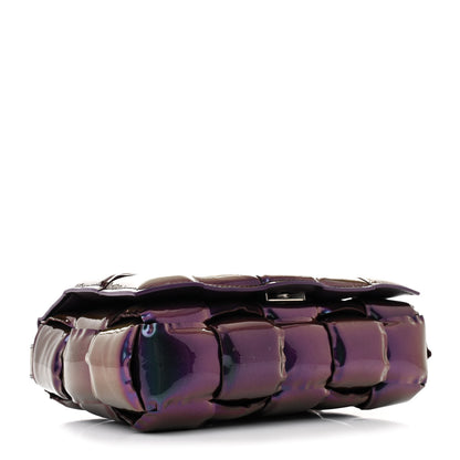 Bottega Veneta Glossy Nail Polish Nappa Maxi Intreccio Padded Cassette Crossbody Bag Holographic 4 of 11