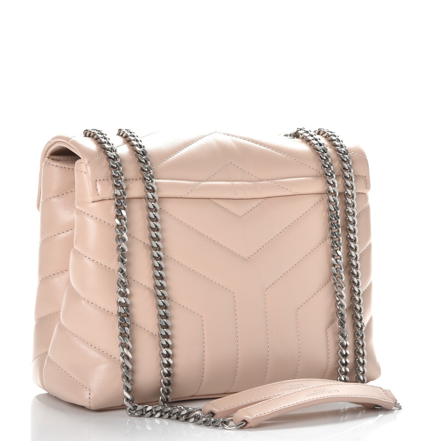 Saint Laurent Calfskin Y Quilted Monogram Small Loulou Chain Satchel Rose Antic 3 of 8