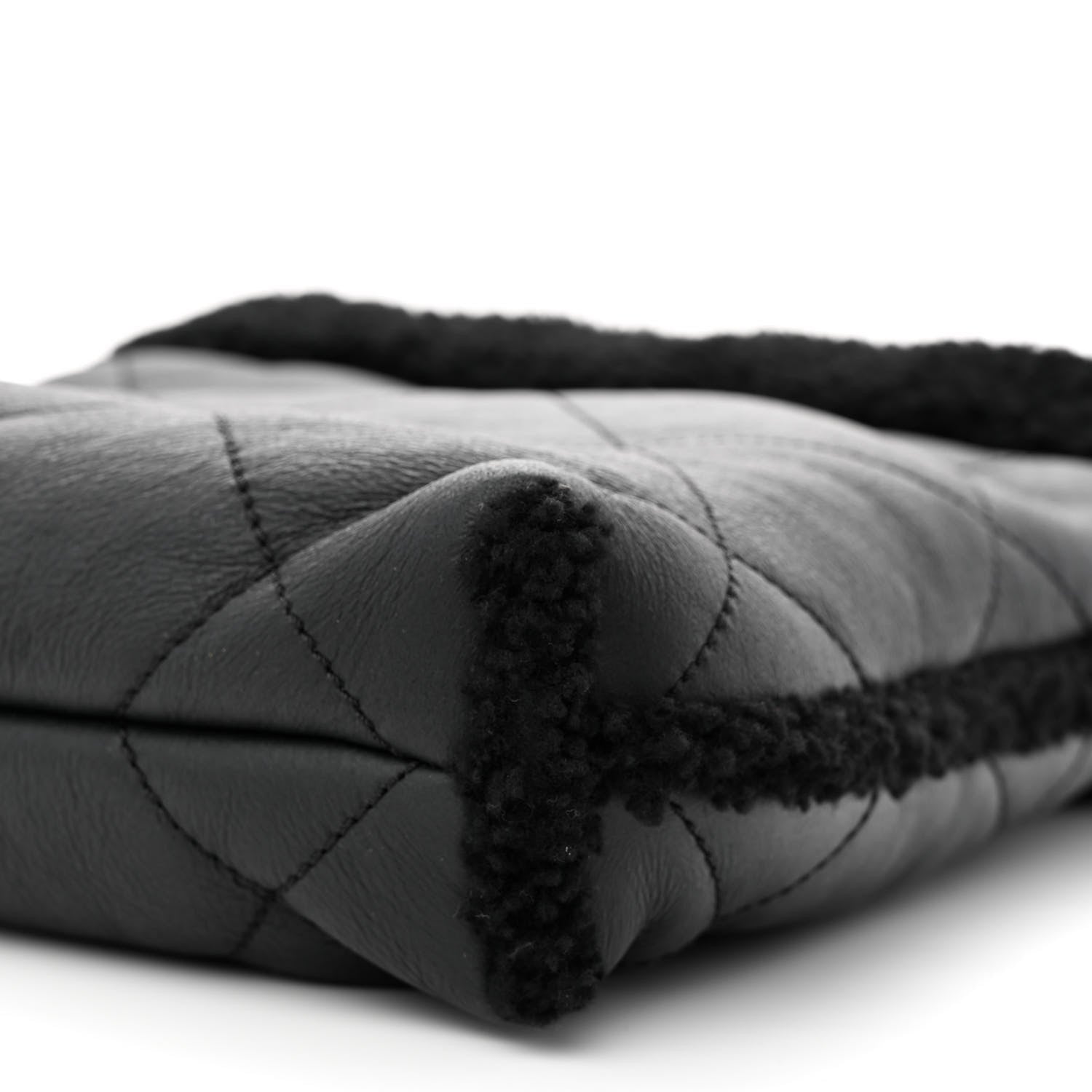 Chanel Shearling Aged Lambskin Quilted Small Chanel 22 Black 12 of 13