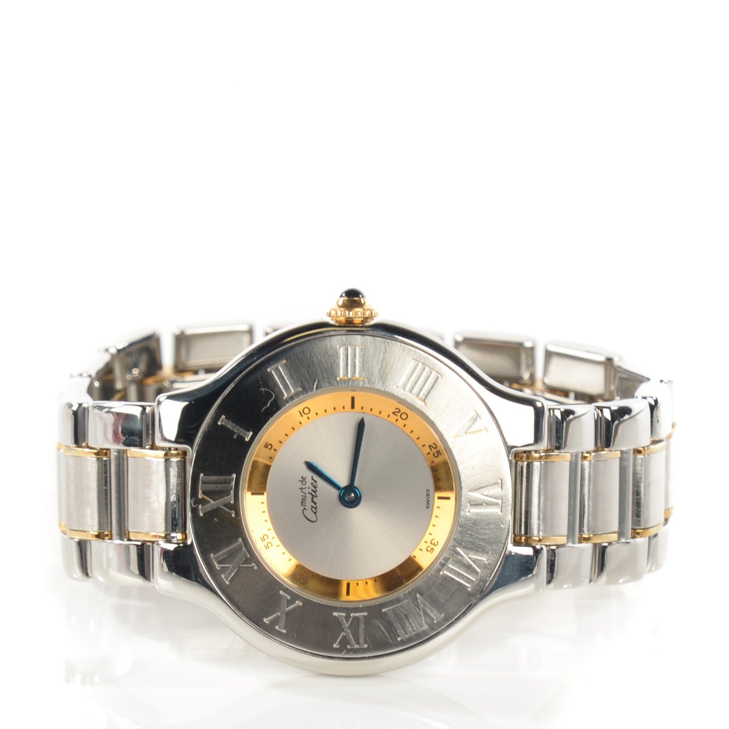 Cartier Stainless Steel 18K Yellow Gold 31mm Must De 21 Quartz Watch 3 of 7