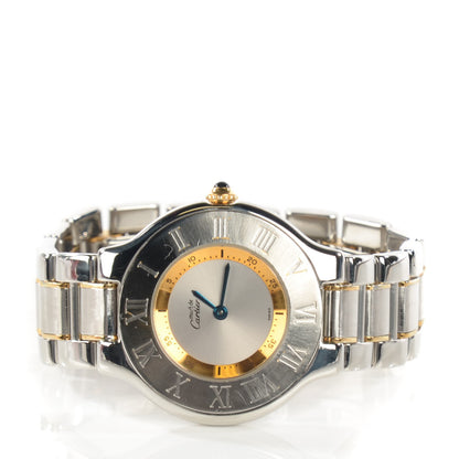 Cartier Stainless Steel 18K Yellow Gold 31mm Must De 21 Quartz Watch 3 of 7