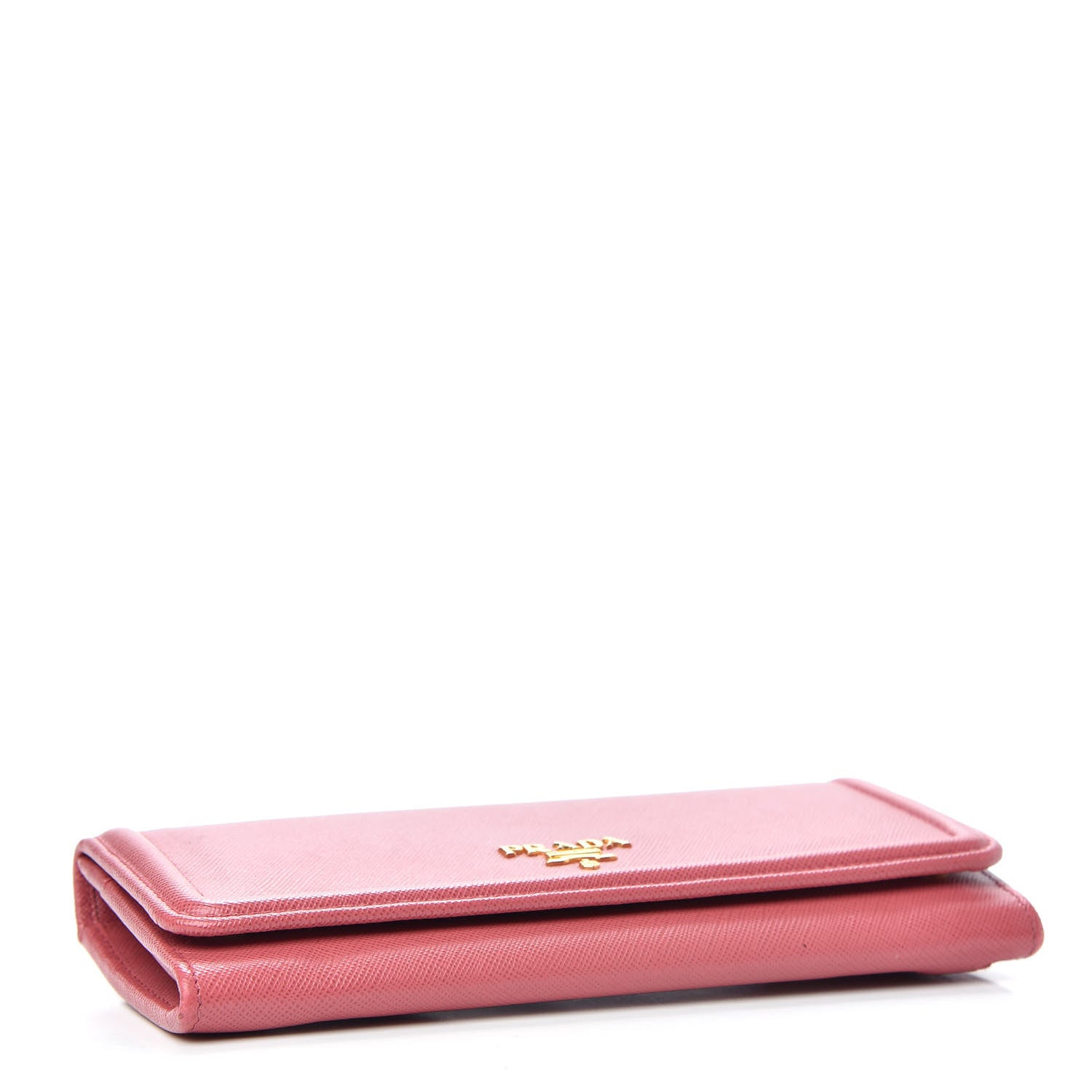 Prada Saffiano Metal Continental Flap Wallet Peonia 4 of 6