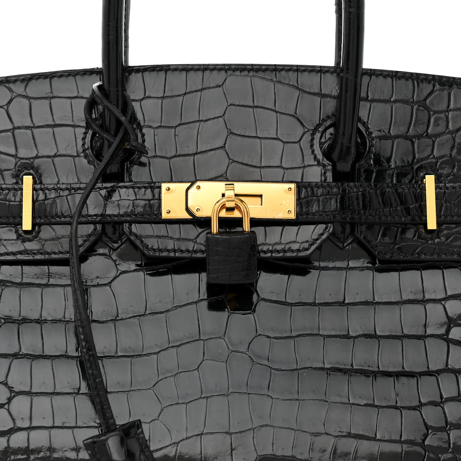 Hermes Shiny Porosus Crocodile Birkin 30 Black 8 of 11