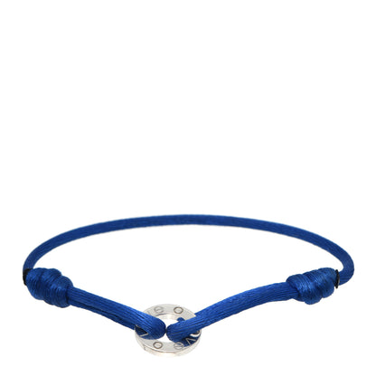 Cartier 18K White Gold Diamond LOVE Adjustable Cord Bracelet Royal Blue 1 of 4