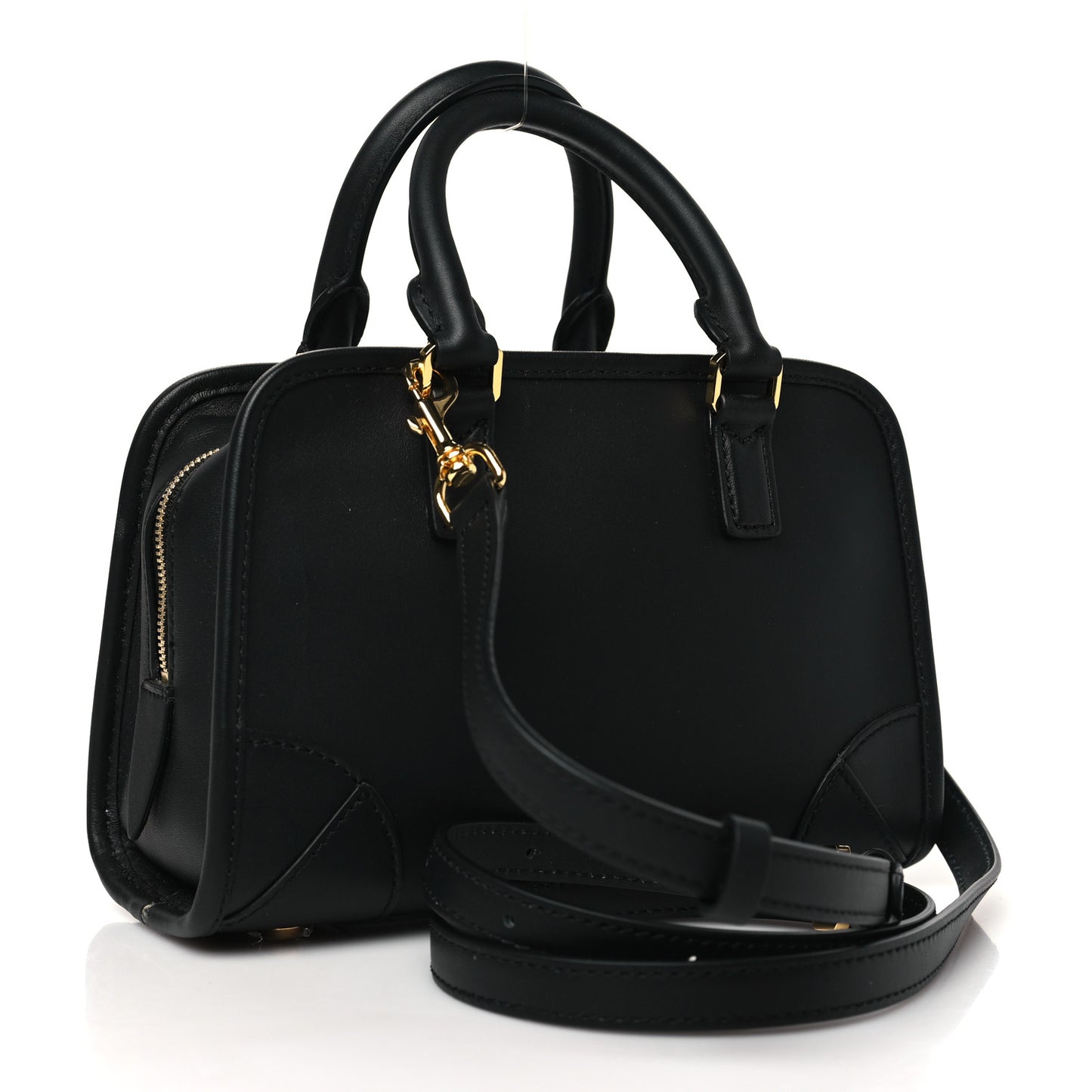 Calfskin Mini Aren Boston Bag Black