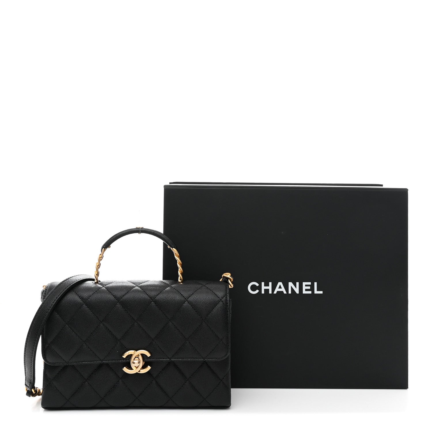 Chanel Caviar Quilted Medium Carry Me Top Handle Flap Black 11 of 11