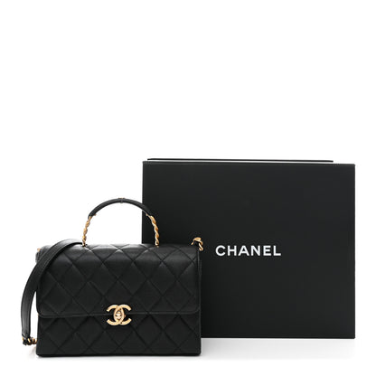 Chanel Caviar Quilted Medium Carry Me Top Handle Flap Black 11 of 11