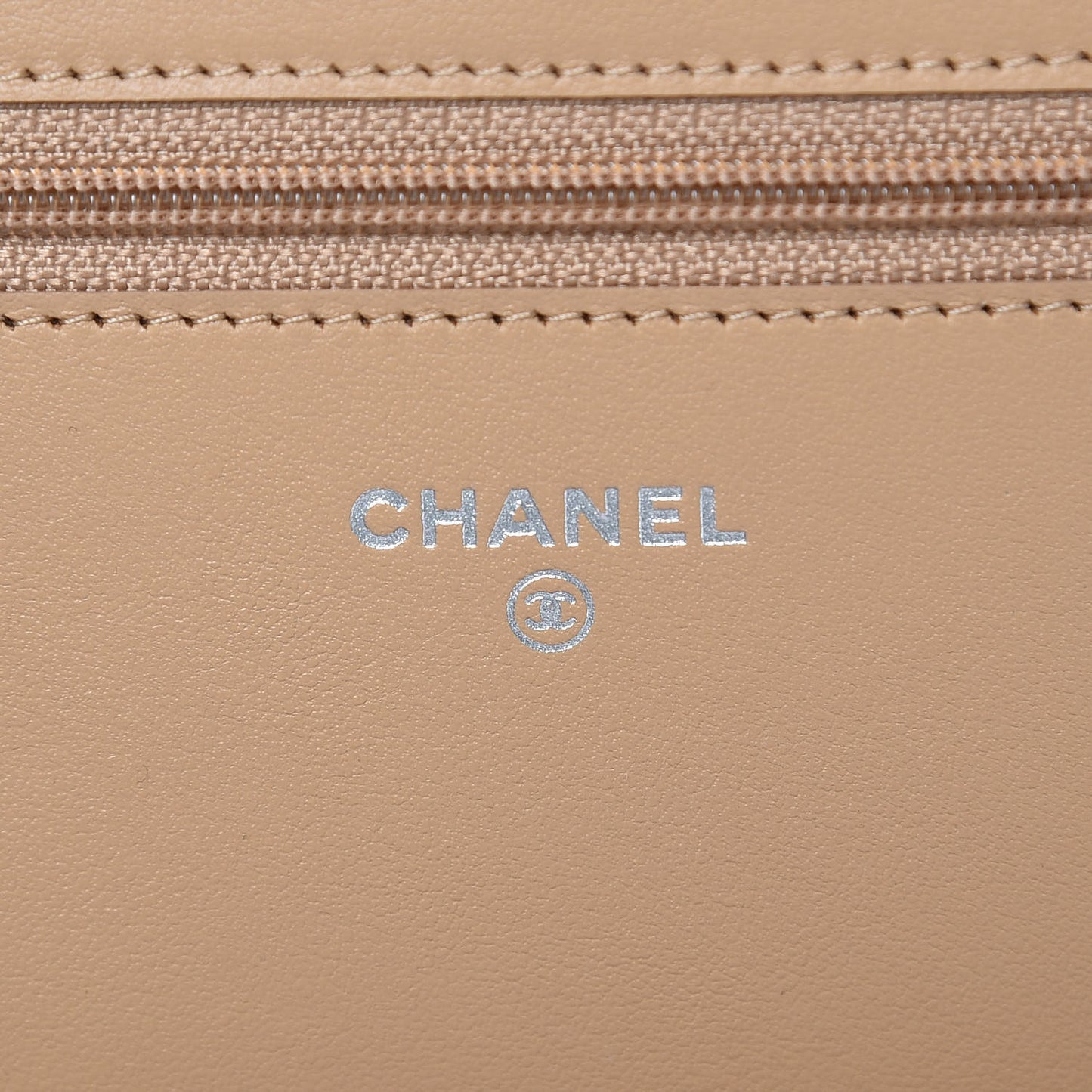 Caviar Quilted Boy Wallet On Chain WOC Beige