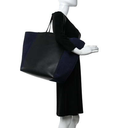 Celine Smooth Calfskin Suede Large Phantom Luggage Bi-Cabas Black Navy 2 of 12