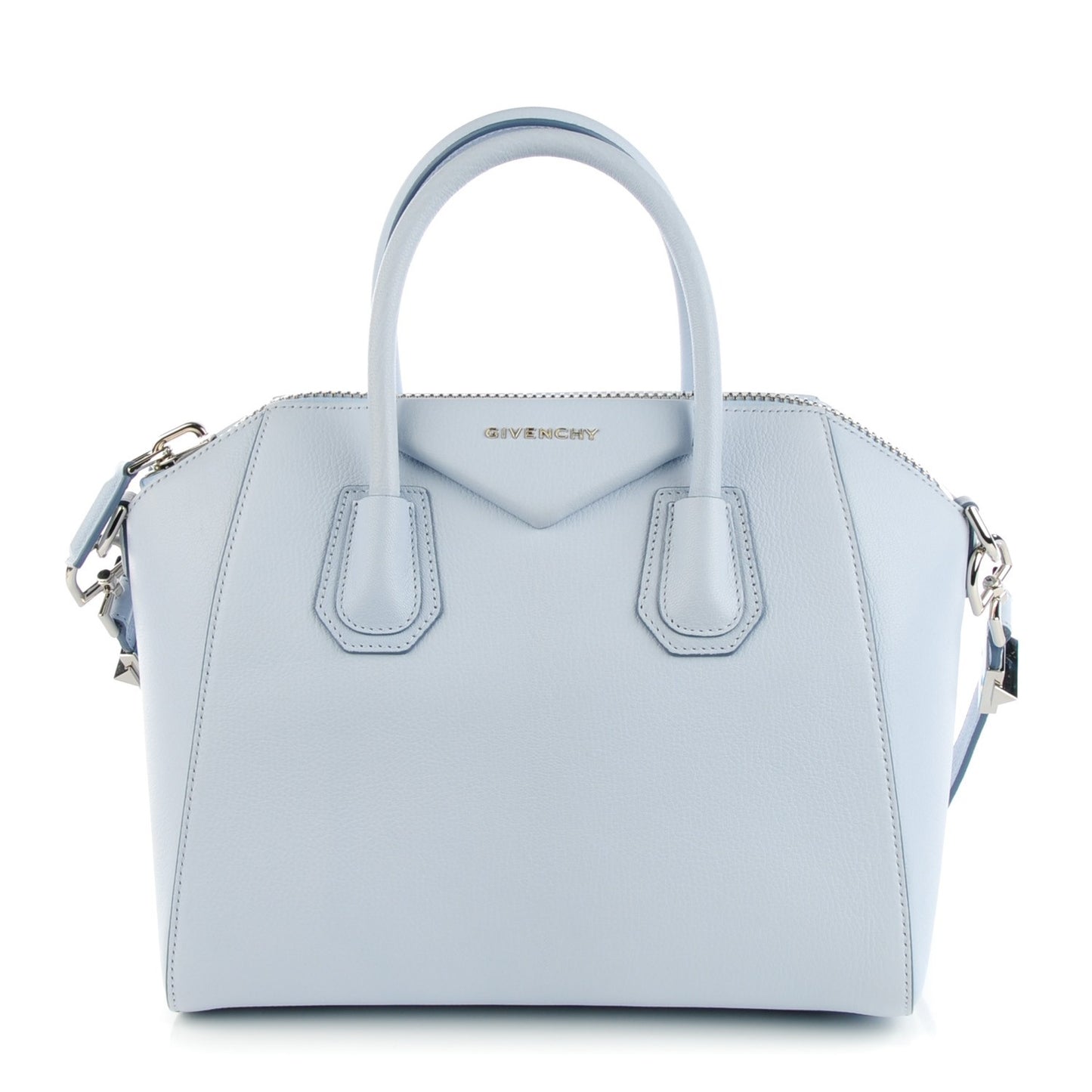 Sugar Goatskin Small Antigona Pale Blue