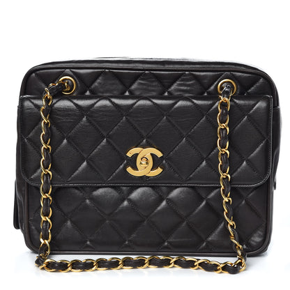 Chanel Lambskin Quilted Shoulder Bag Black 1 of 9