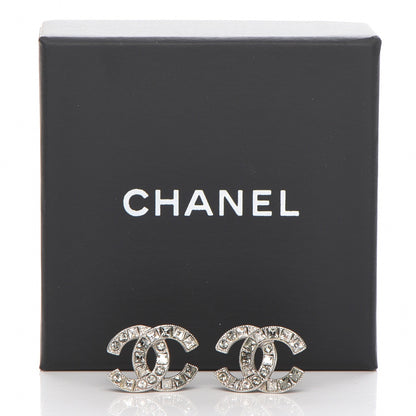 Chanel Baguette Crystal CC Earrings Silver 5 of 5