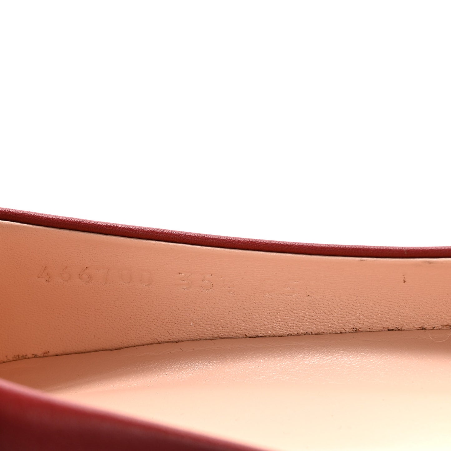 Calfskin Horsebit Ballerina Flats 35.5 Red