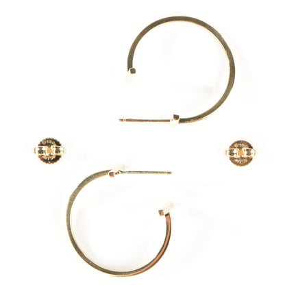Tiffany 18K Yellow Gold Medium T Wire Hoop Earrings 3 of 7