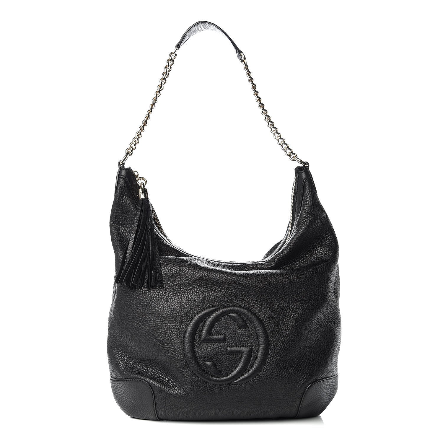 Gucci Pebbled Calfskin Medium Soho Chain Hobo Black 1 of 10