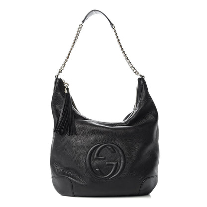 Gucci Pebbled Calfskin Medium Soho Chain Hobo Black 1 of 10