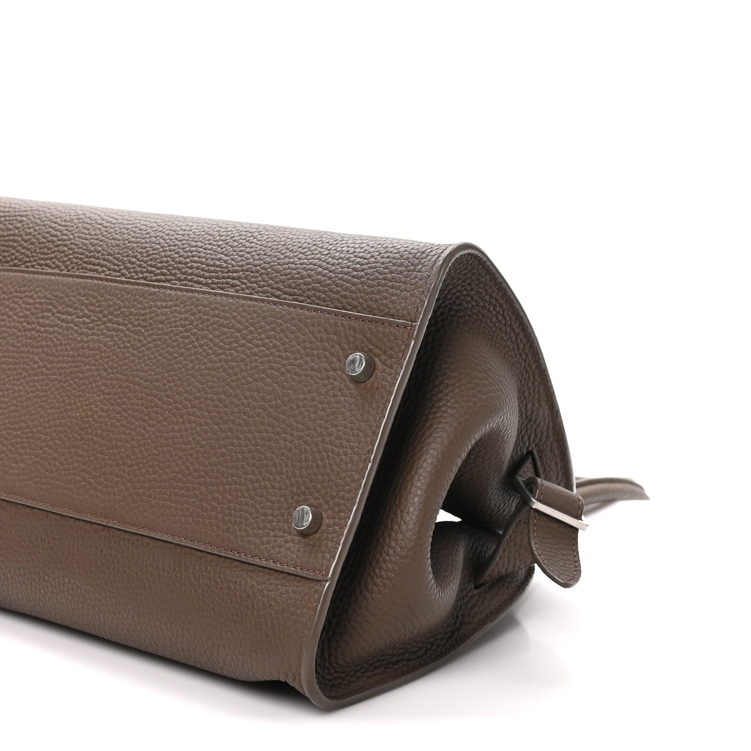 The Row Matte Grained Calfskin Margaux Shoulder 12  Dark Olive 9 of 9