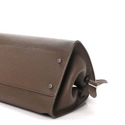The Row Matte Grained Calfskin Margaux Shoulder 12  Dark Olive 9 of 9