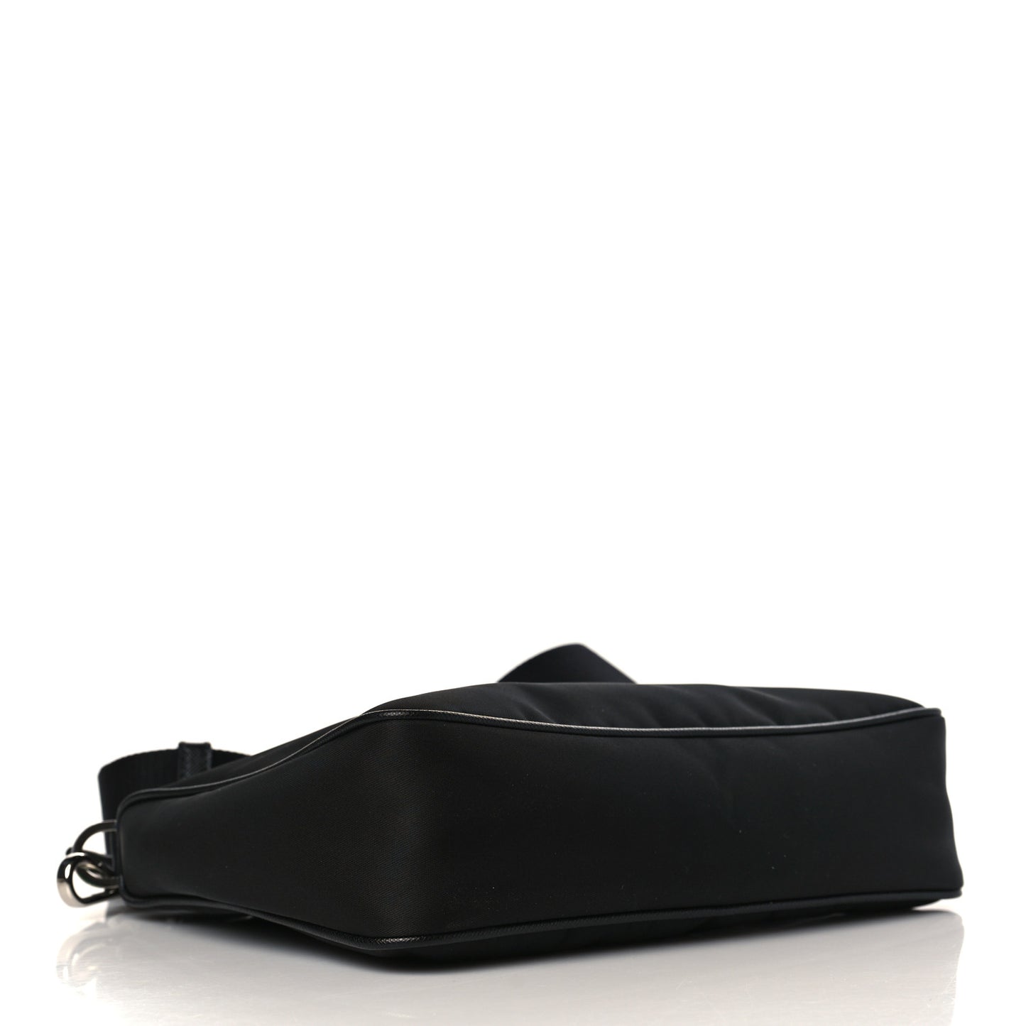 Tessuto Nylon Saffiano Pocket Zippered Shoulder Bag Black