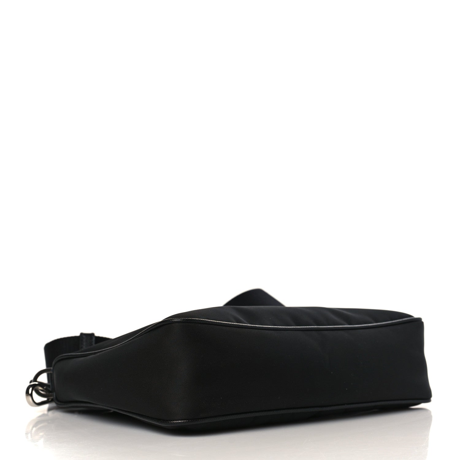 Prada Tessuto Nylon Saffiano Pocket Zippered Shoulder Bag Black 3 of 8