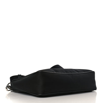 Prada Tessuto Nylon Saffiano Pocket Zippered Shoulder Bag Black 3 of 8