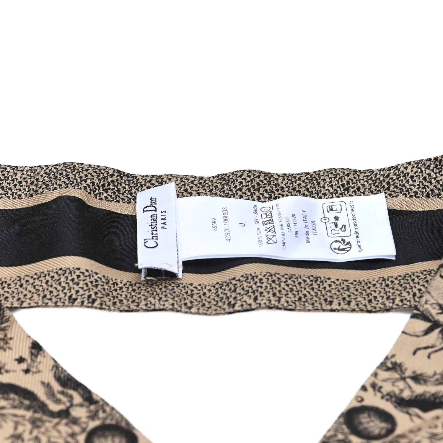 Christian Dior Silk Toile de Jouy Soleil Mitzah Scarf Beige 3 of 4