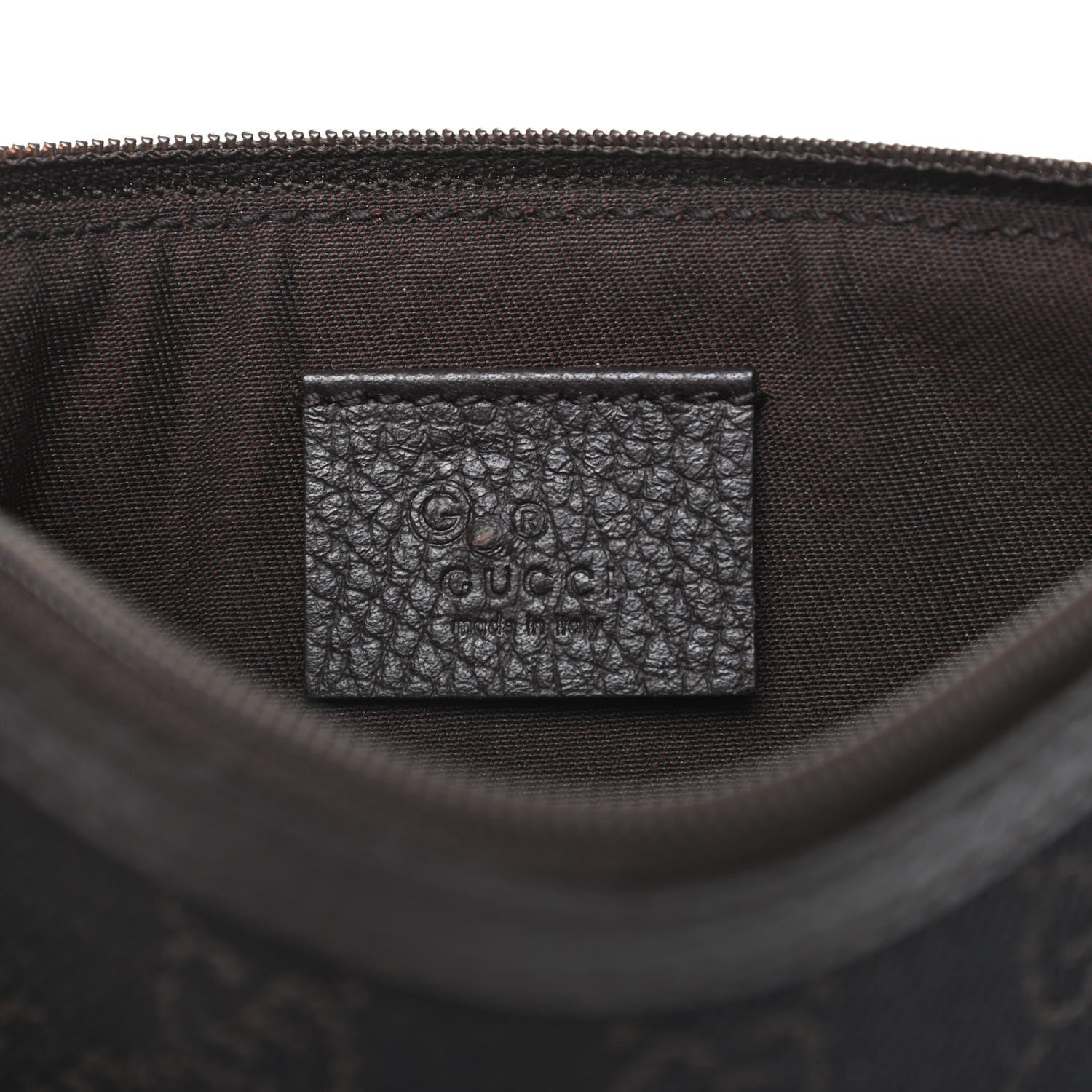 Gucci Monogram Zip Pouch Dark Brown 6 of 7