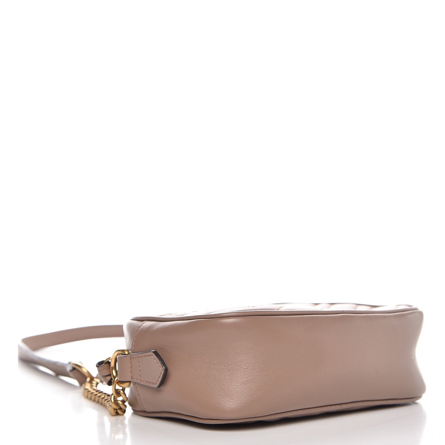 Calfskin Matelasse Mini GG Marmont Chain Shoulder Bag Nude