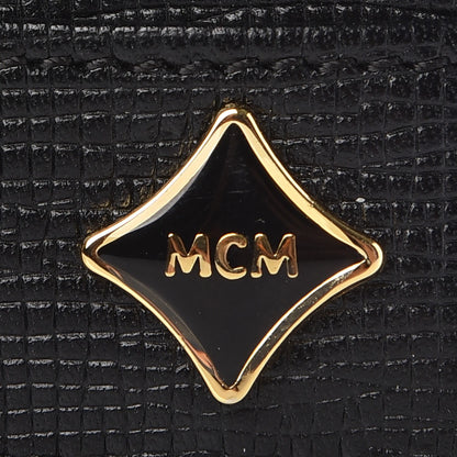 MCM Calfskin Embellished Card Holder Black 12 of 15