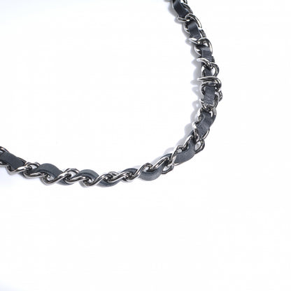 Chanel Leather Silver Chain Link Belt Navy 4 of 5
