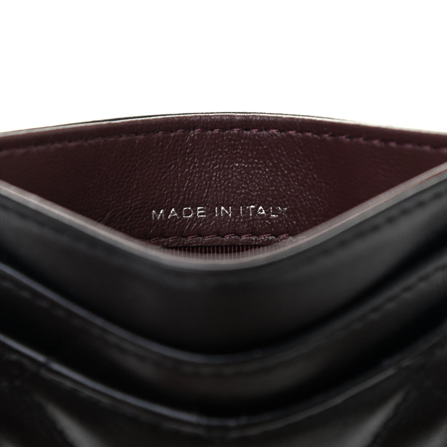 Lambskin Quilted Card Holder Black