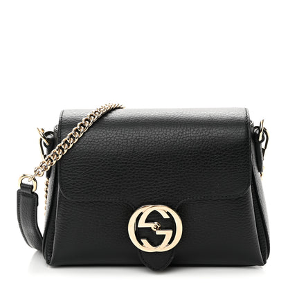 Gucci Dollar Calfskin Interlocking G Crossbody Bag Black 1 of 11