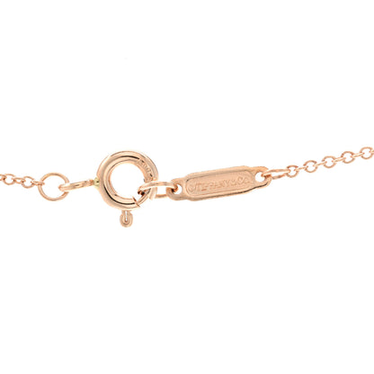Tiffany 18K Rose Gold Diamond Small T Smile Pendant Necklace 5 of 6