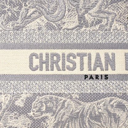Christian Dior Canvas Toile De Jouy Reverse Embroidered Medium Lady D-Lite Gray 8 of 11