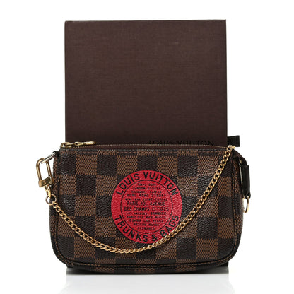 Louis Vuitton Damier Ebene Complice Trunks and Bags Mini Pochette Accessories Red 9 of 9