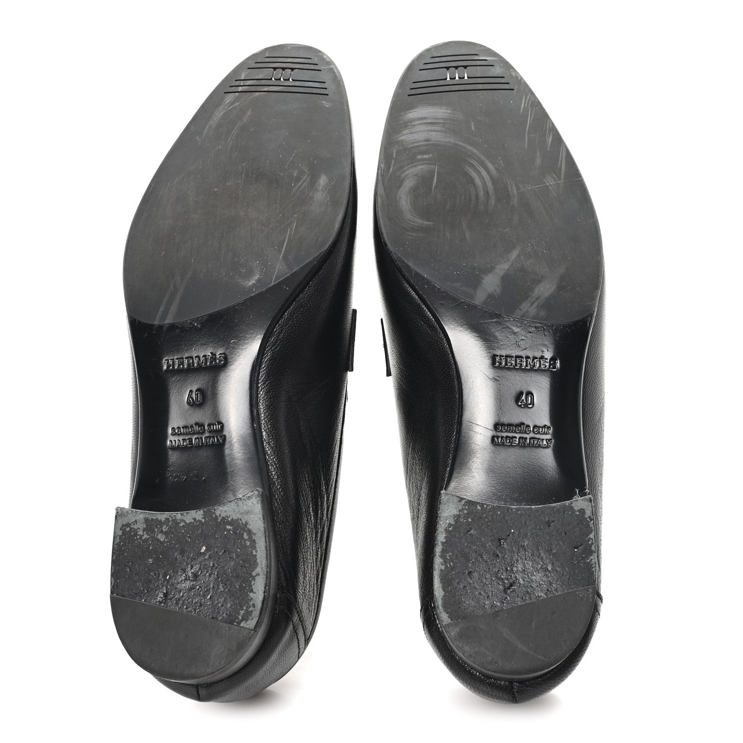 Hermes Goatskin Womens Paris Loafers 40 Black 6 of 11