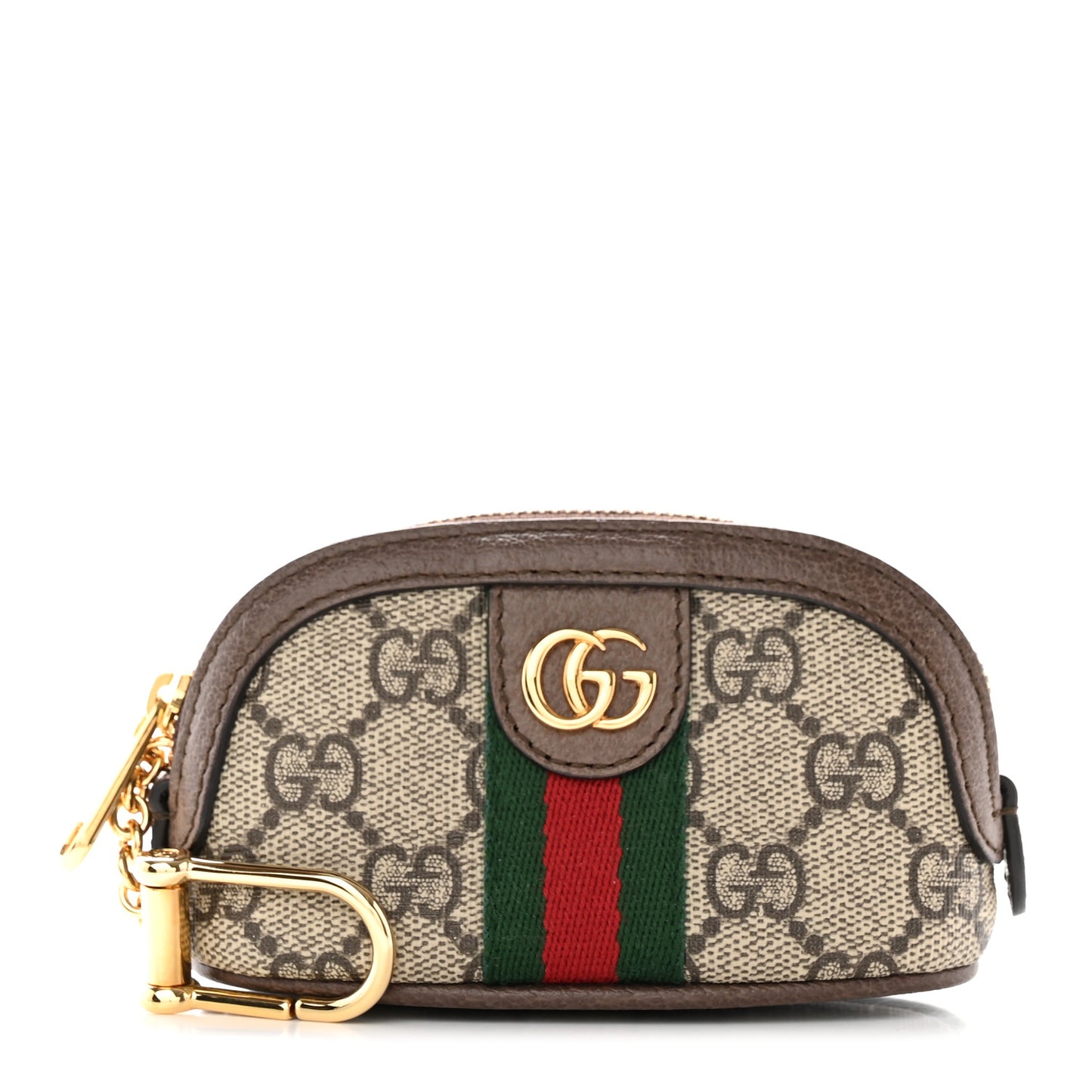 GG Supreme Monogram Web Ophidia Dome Key Pouch Beige New Acero